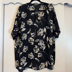Maurices Black Floral Top